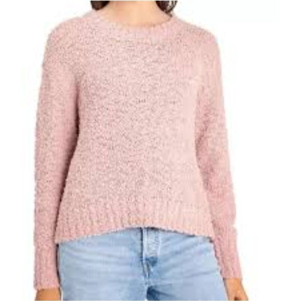 Social Standard Womens Plus Sweater XXL Pink Textured Knit Sweater Textured Chic